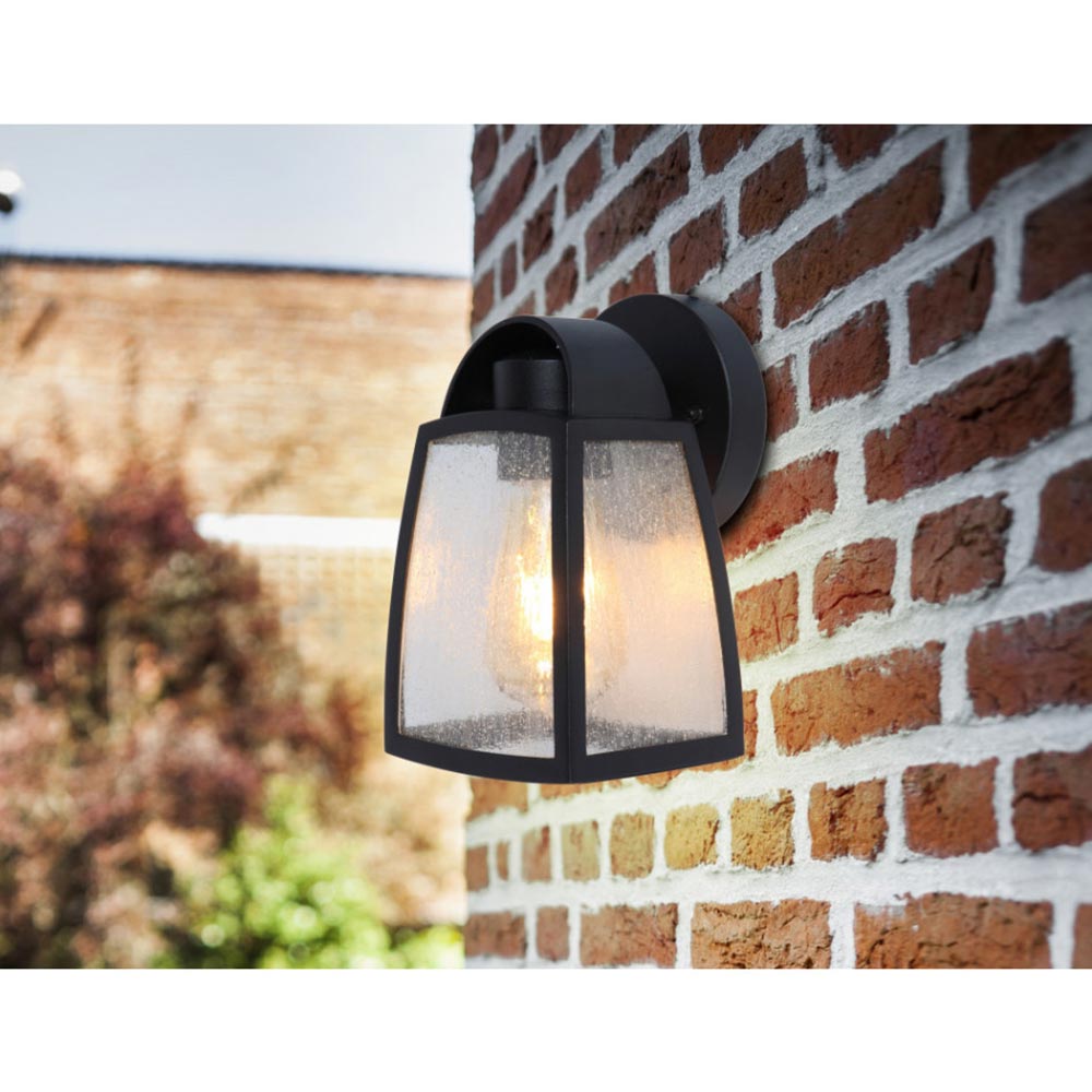 S.Luce Außenwandlampe Kelsey IP44 Schwarz