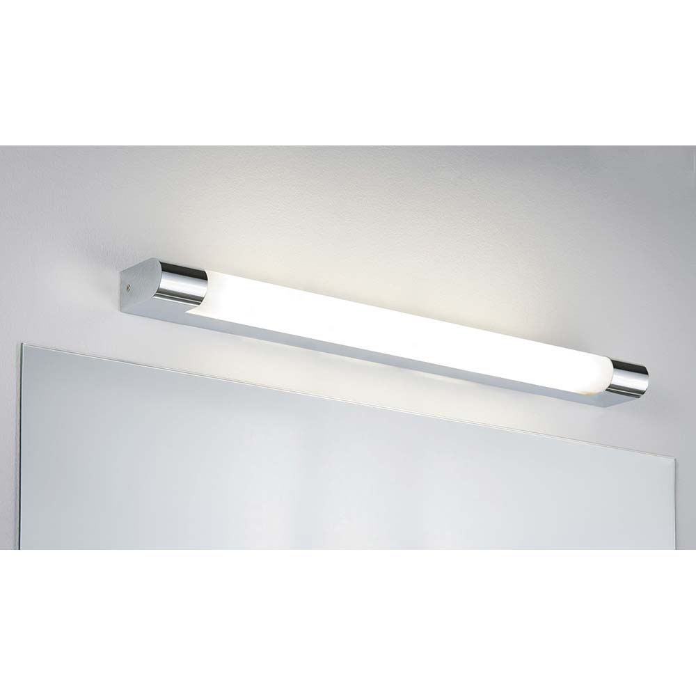 S.Luce Wandleuchte Mizar IP44 LED 10,5W 630mm Chrom Weiß Acryl