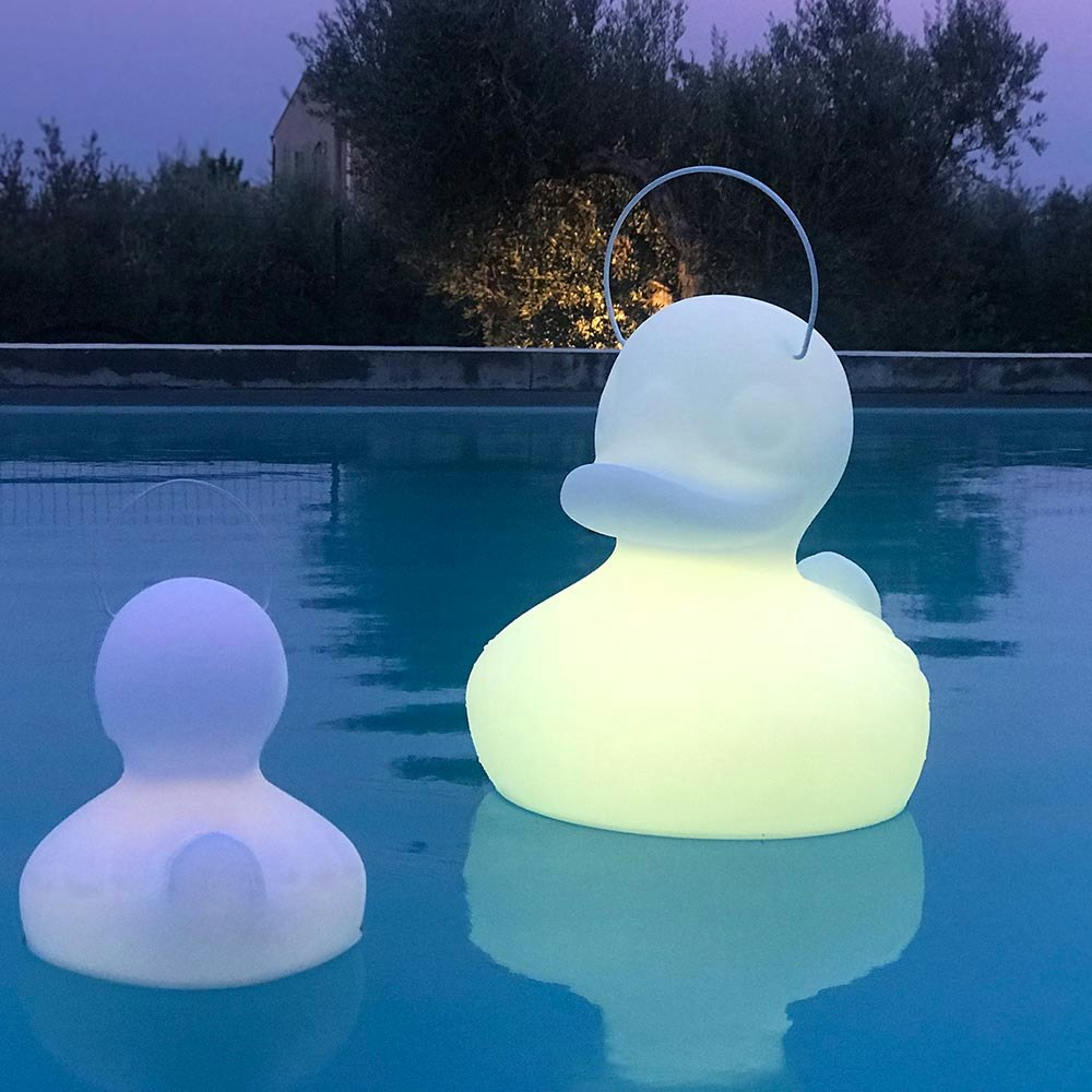 Schwimmfähige Akku-LED-Lampe Duck-Duck XL Weiß 2
