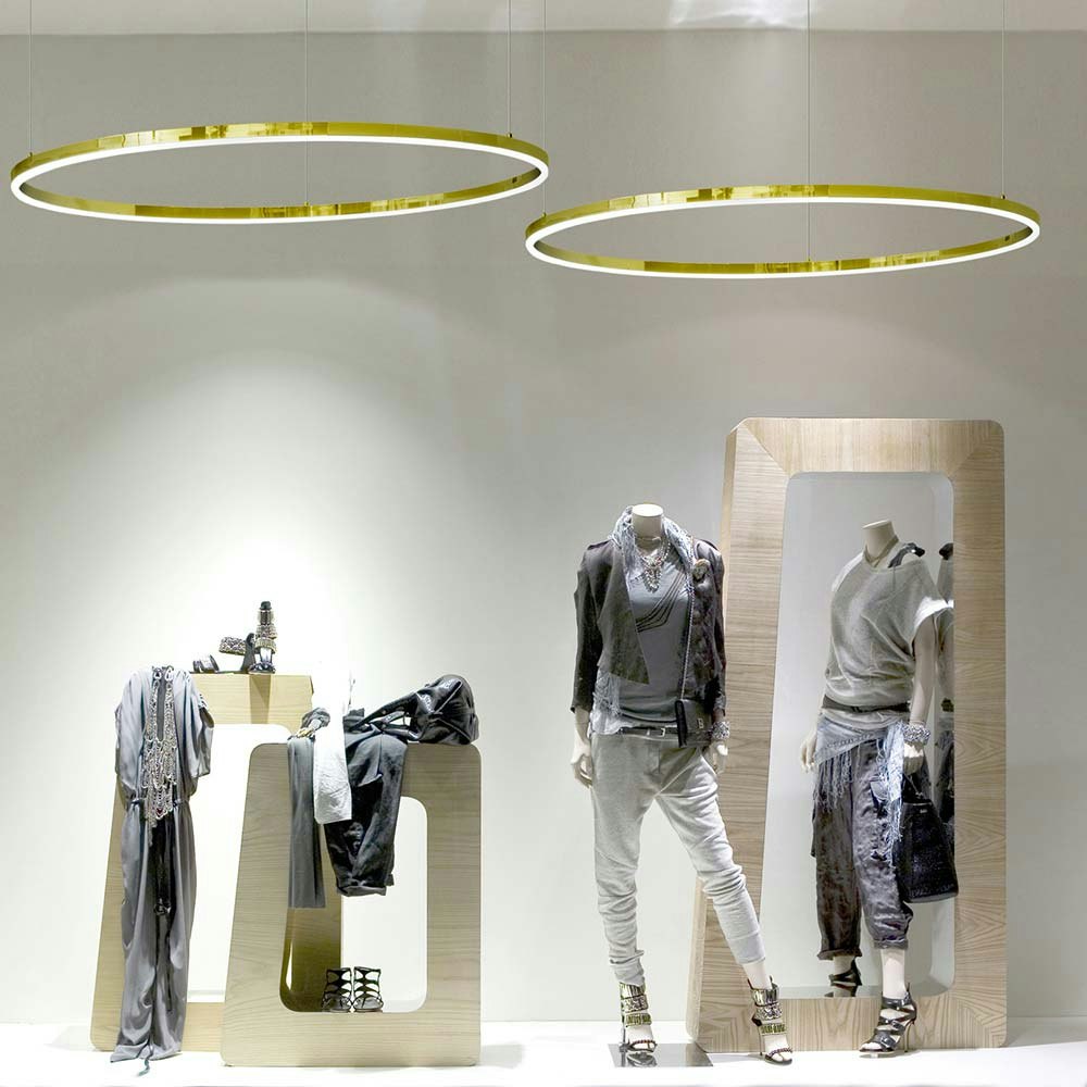 s.luce LED-Hängelampe Ring XL Ø 100cm Dimmbar Gold zoom thumbnail 3
