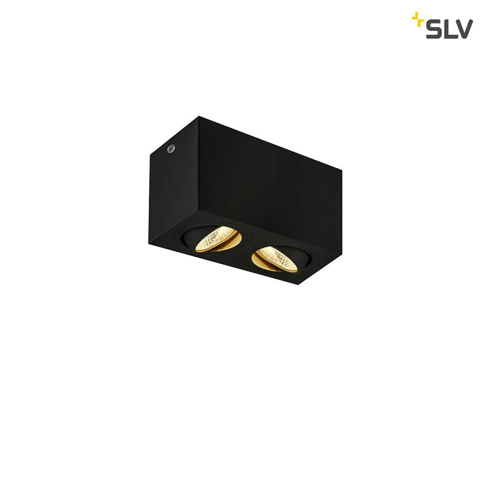 SLV Triledo Double LED Deckenaufbauleuchte Schwarz zoom thumbnail 1