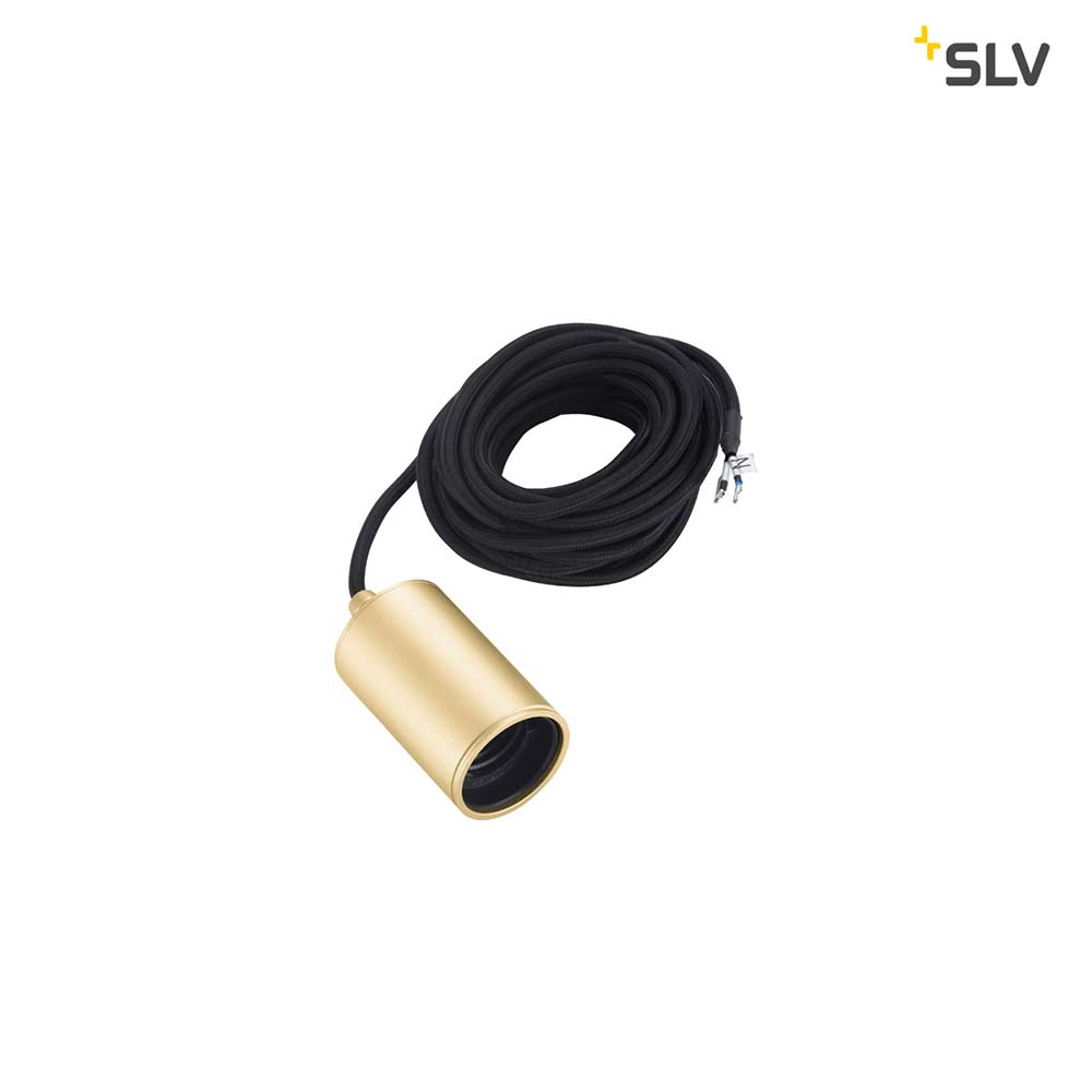 S.Luce SLV Fitu E27 Lampenfassung Soft Gold 5m mit offenen Kabelende