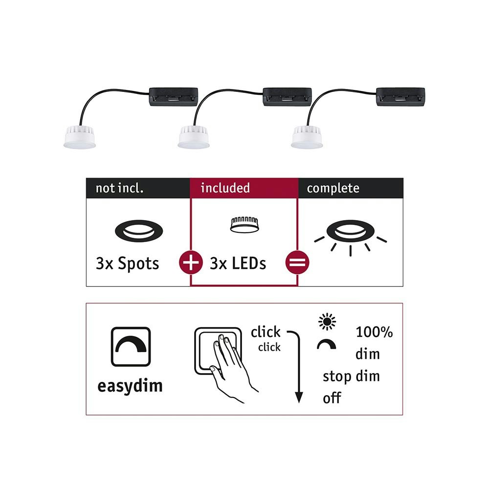 LED Module Choose Set of 3 Round 2700K 2