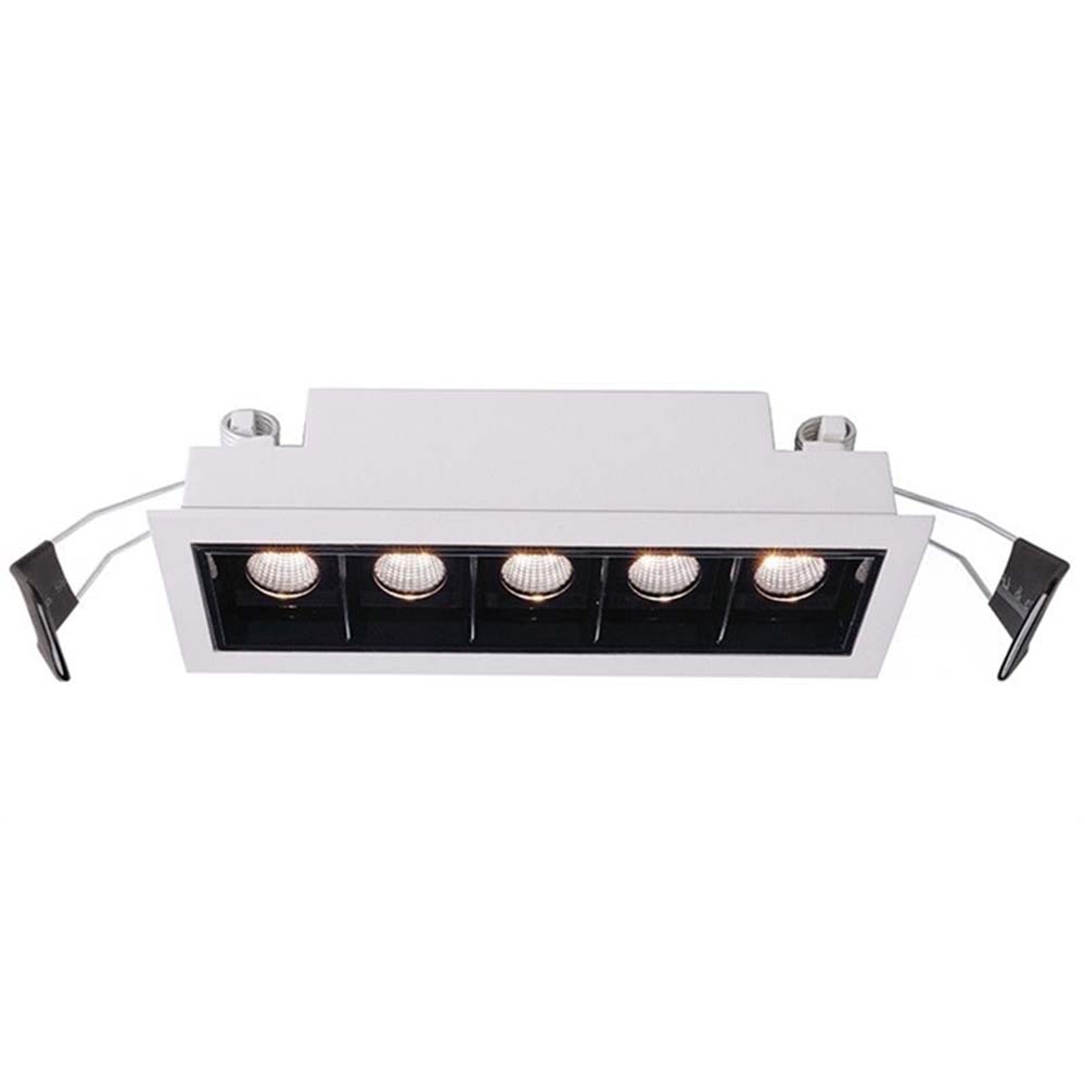 S.Luce LED Einbau-Rasteleuchte Line 640lm 5x2W Warmweiß