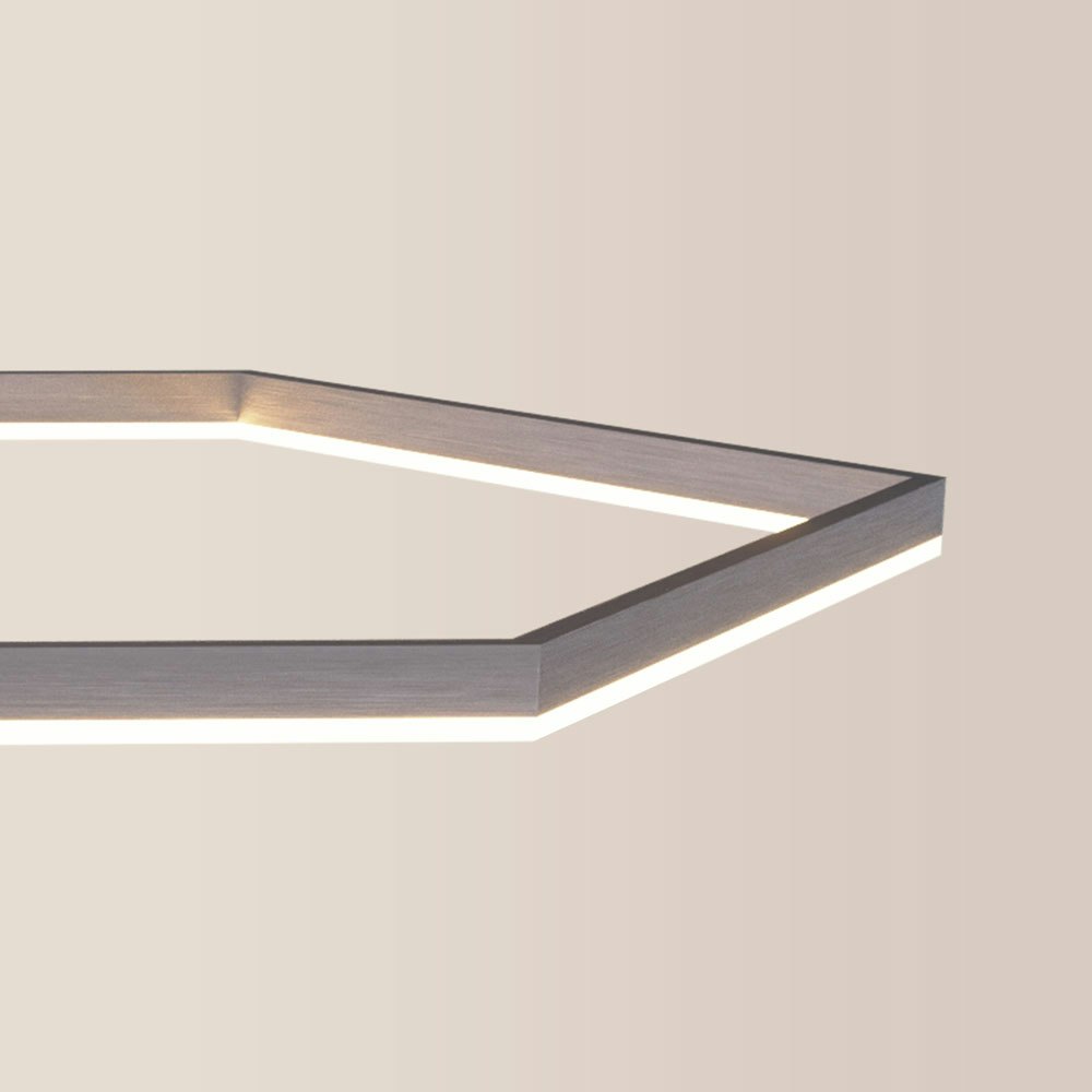 s.luce eckige LED-Deckenleuchte Hexa flach modern 1
