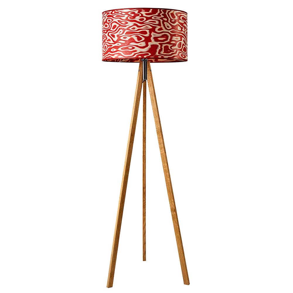 S.Luce Dreibeinstehlampe Ligno 150cm Holzfuß Rosso