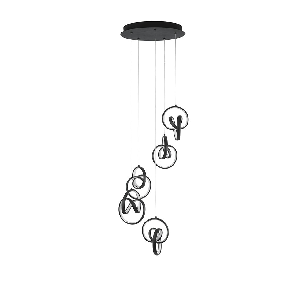 Nova Luce Rings LED Lampe à suspendre Infinity noire 1