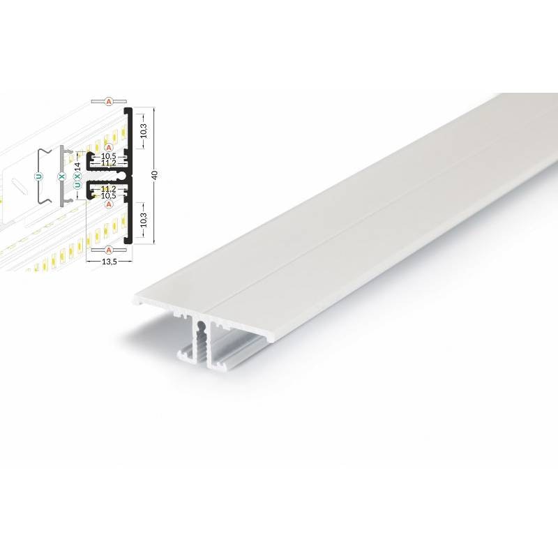 Aufbau-Wandprofil T-Form 200cm Weiß für LED-Strips thumbnail 2