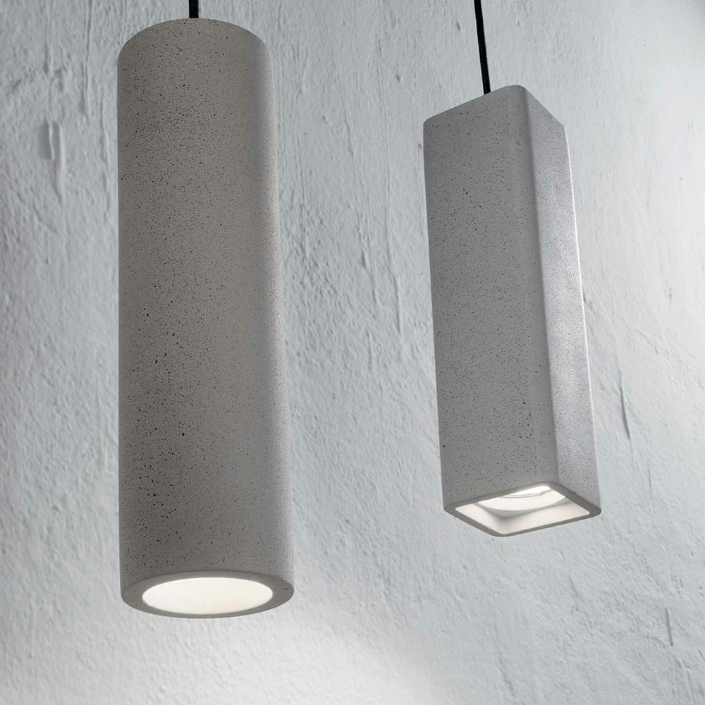 S.Luce Ideal Lux Hängeleuchte Oak Sp1 Rund Cemento