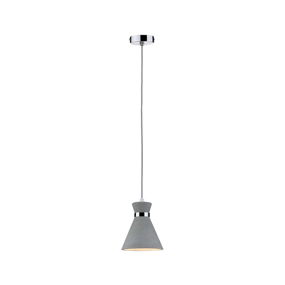 S.Luce Verve Pendelleuchte IP44 max 20W E27 Grau Chrom Beton