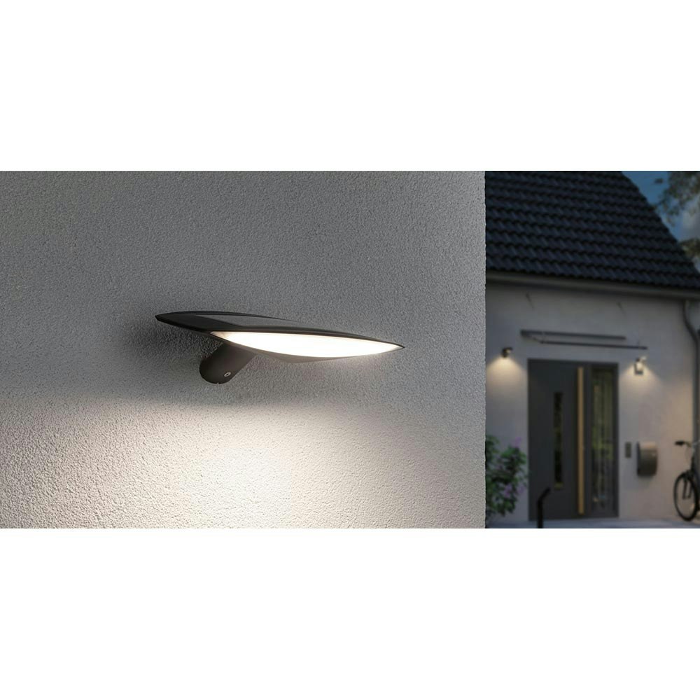 Lampada da parete solare a LED per esterni Kiran Motion Sensor Antracite 1