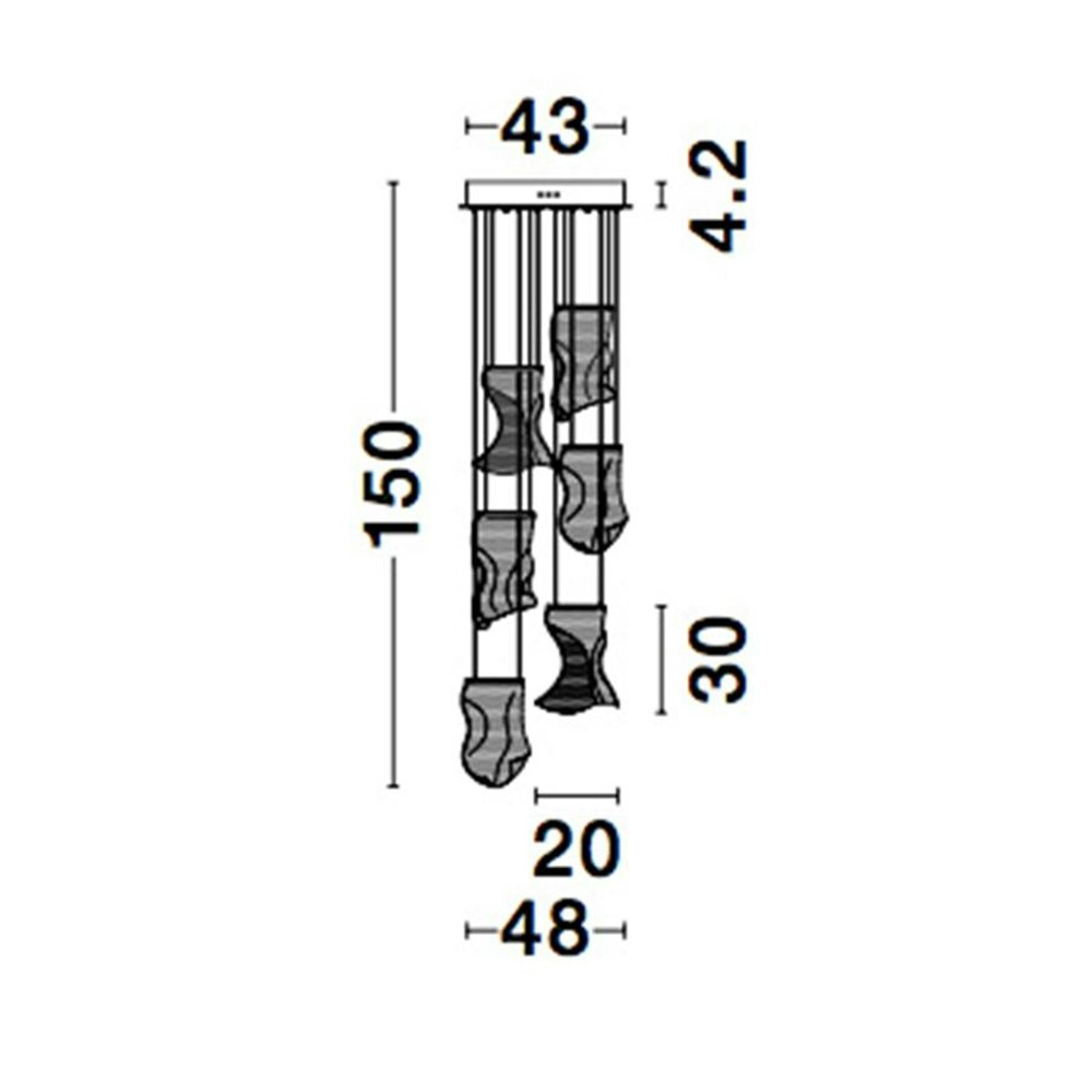 Nova Luce Siderno LED Hängelampe 6-Teilige Aufhängung thumbnail 6