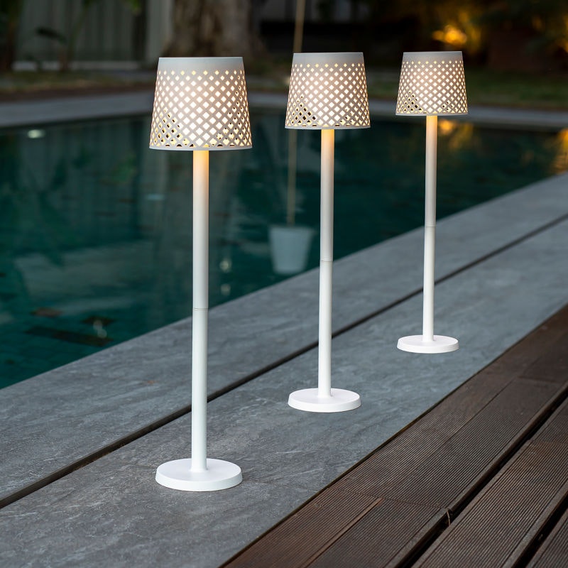 Licht-Trend 5 in 1 Lampadaire et lampe de table Greta réglable avec piquet de terre blanc 1