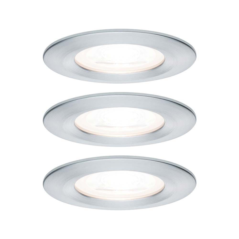 S.Luce Einbauleuchten-Set Nova rund starr LED IP44 3-stepdim 3x6,5W GU10