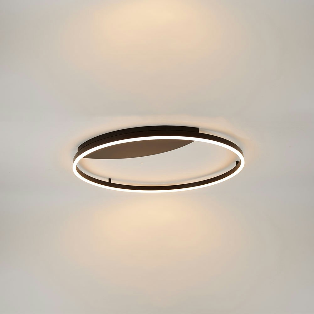 s.luce LED Anello Lampada da parete e soffitto Dimmerabile Moderna Rotonda  » Nero, Ø 40 cm