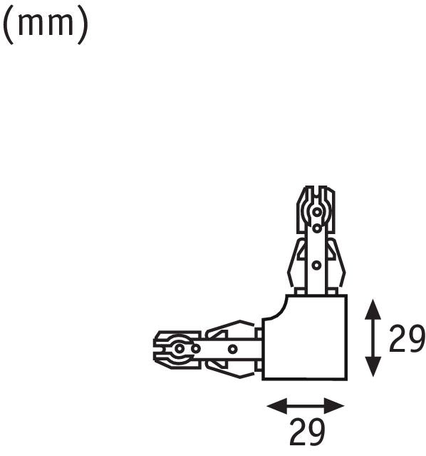 URail L-connector rigid black matt 230V  2