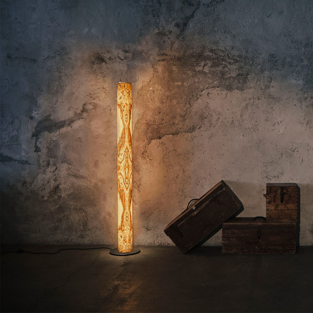 S.Luce LED Stehleuchte Stein Columna 160cm Olivenmaser