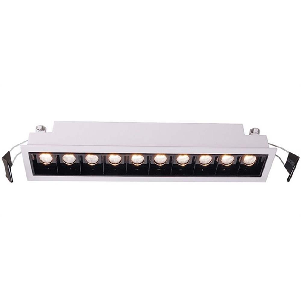 S.Luce LED Raster-Einbaulampe Line 1545lm10x2W Warmweiß