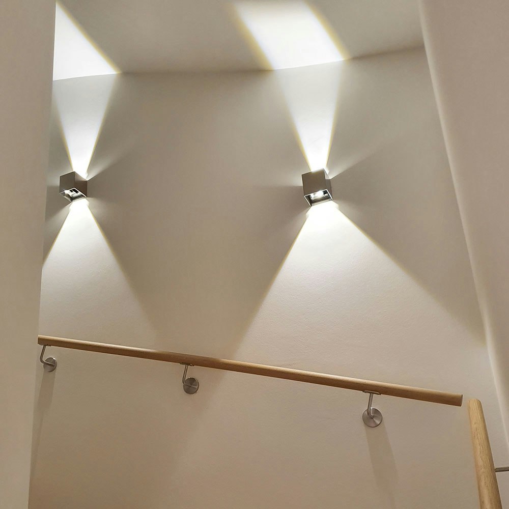 s.luce Ixa LED Wandlampe verstellbare Winkel Innen & Außen IP44 »  Quadratisch, Kupfer