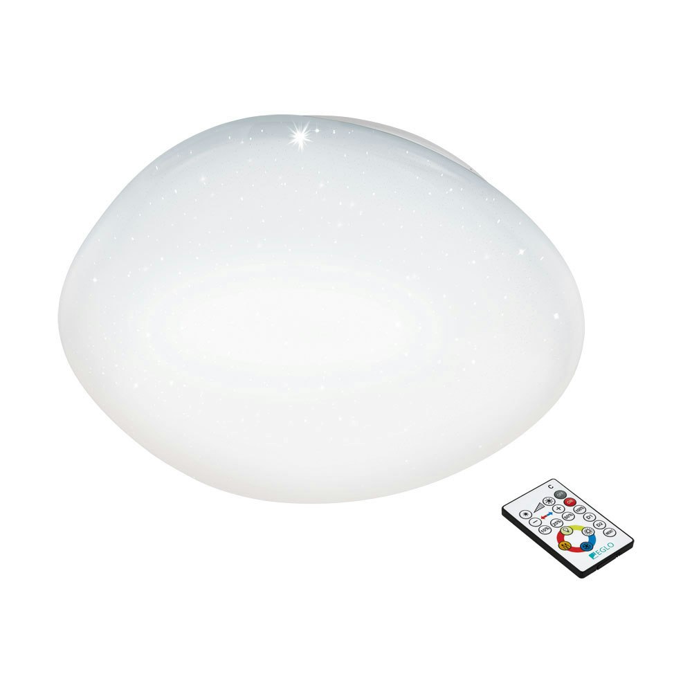 LED Deckenleuchte Sileras Ø 60cm Kristalleffekt CCT + Fernbedienung Weiß 