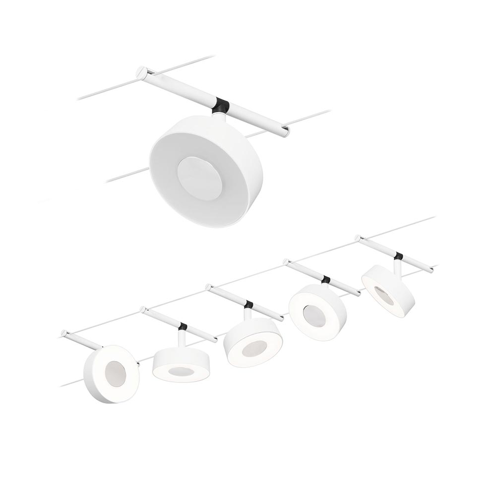 S.Luce CorDuo LED Seilsystem Circle Basis-Set Weiß, Chrom