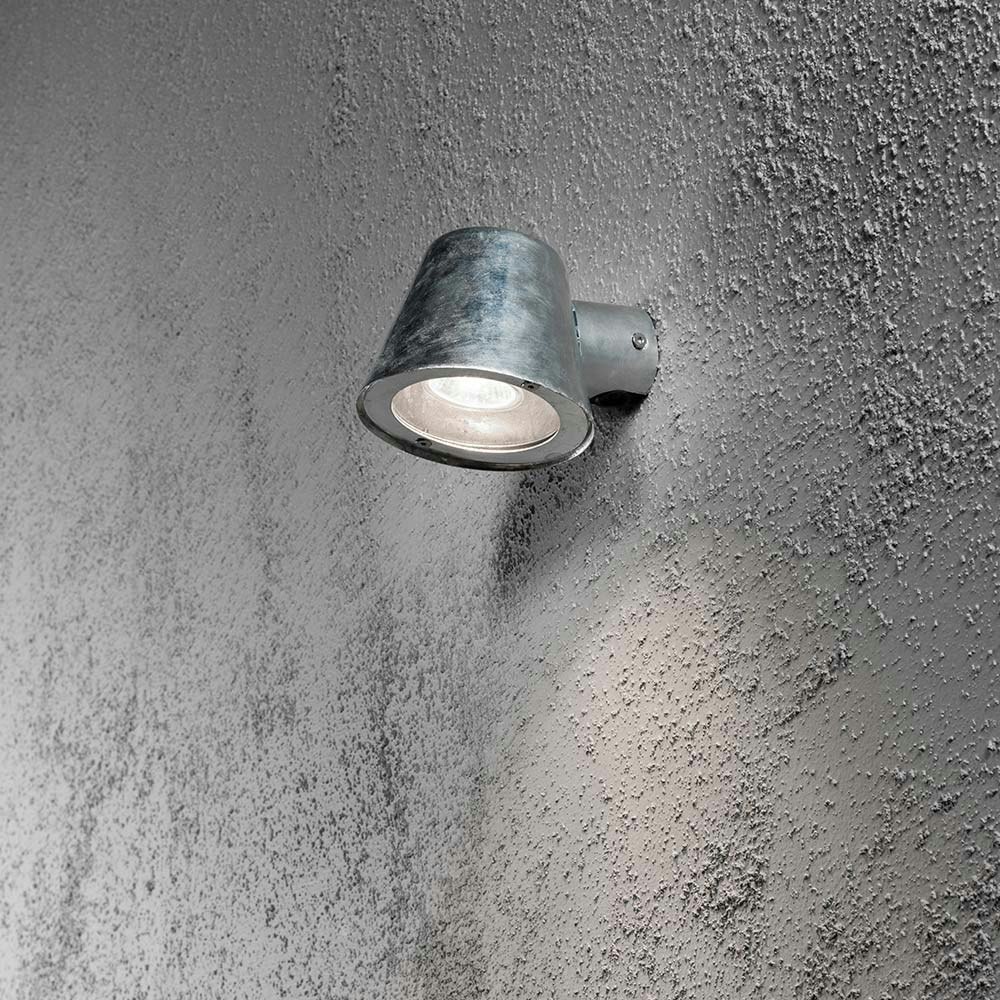 Trieste Außen-Wandleuchte galvanisierter Stahl, klares Acrylglas, Reflektor zoom thumbnail 1