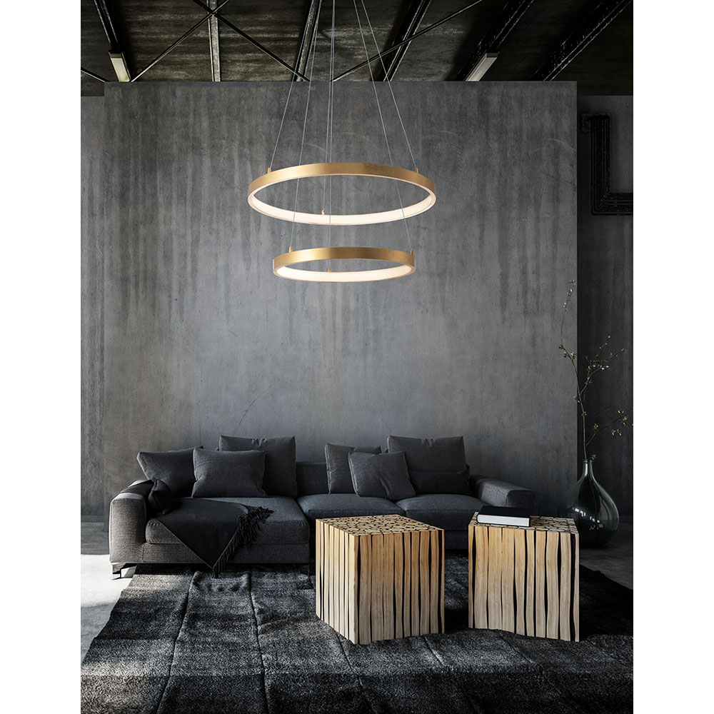 S.Luce Nova Luce Leon LED Hängeleuchte Ø 60cm Gold