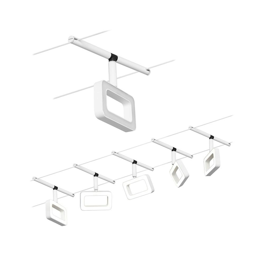 CorDuo LED Seilsystem Frame Basis-Set Weiß-Matt, Chrom 1