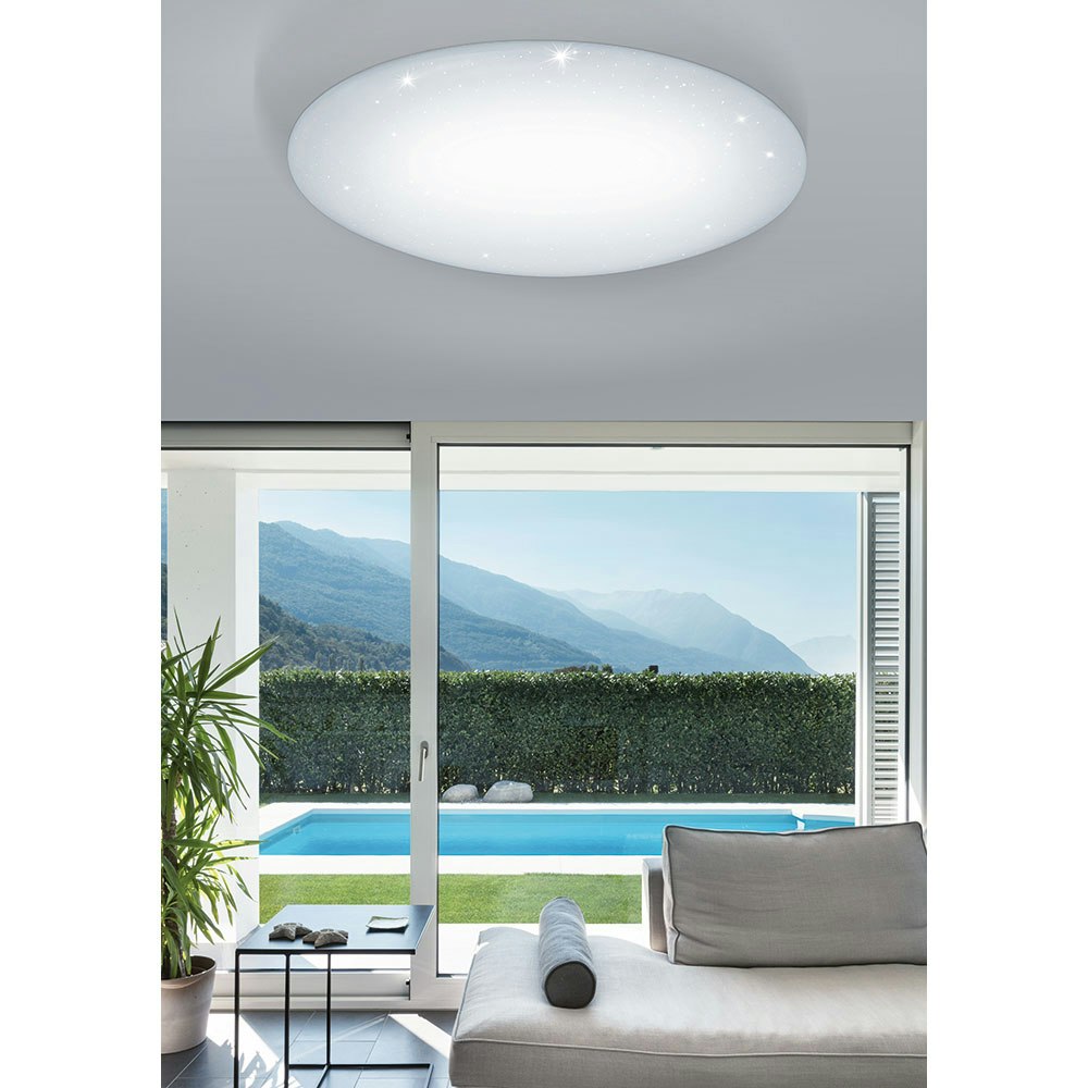 LED Deckenlampe Giron-S Ø 100cm Kristalleffekt + Fernbedienung Weiß 2