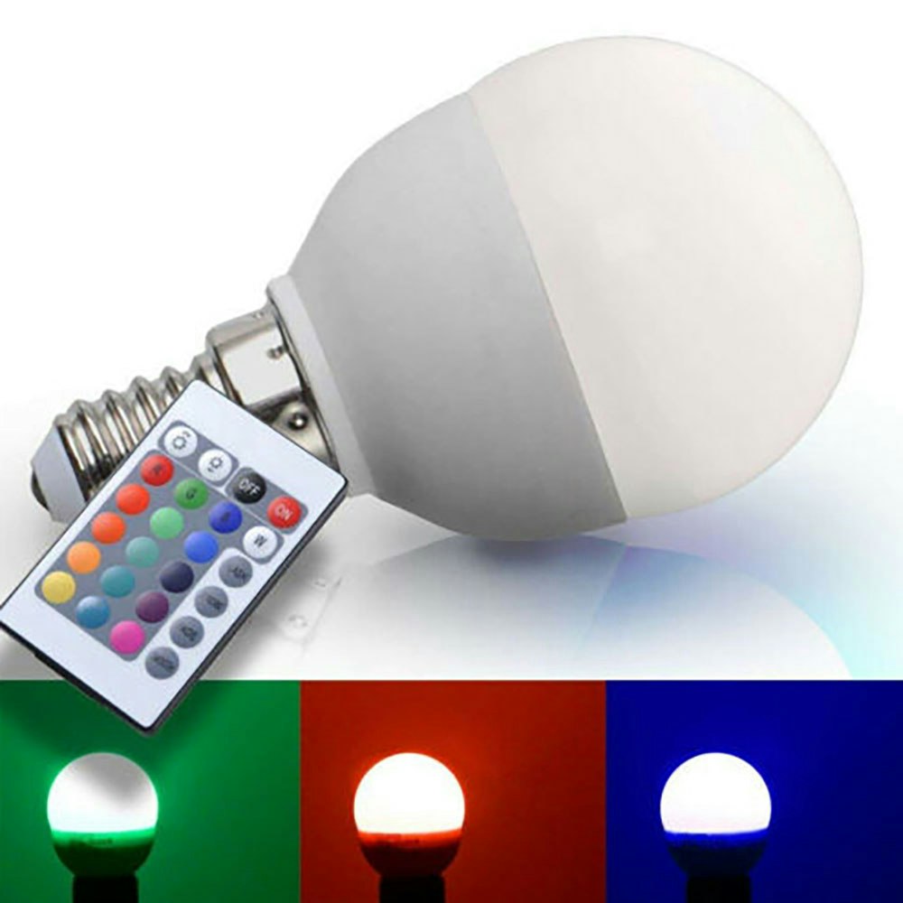 E14 LED-Leuchtmittel RGBW mit Fernbedienung 1