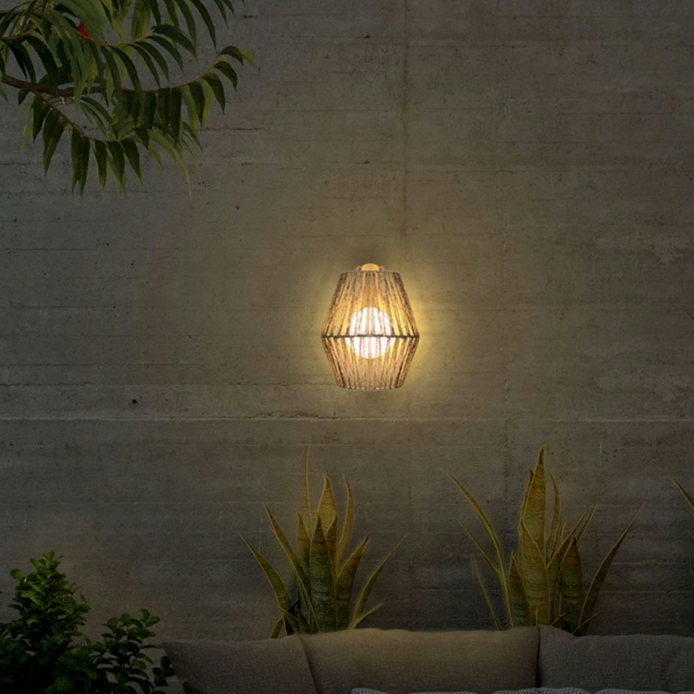 Sisine Boho-Style LED Seegras Akku-Außenwandlampe zoom thumbnail 4