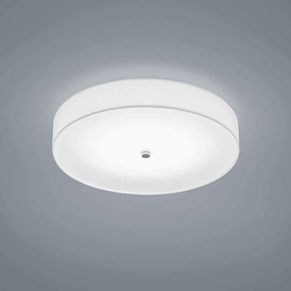 Helestra LED Deckenlampe Bora Nickel-Matt, Schirm Chintz Weiß 