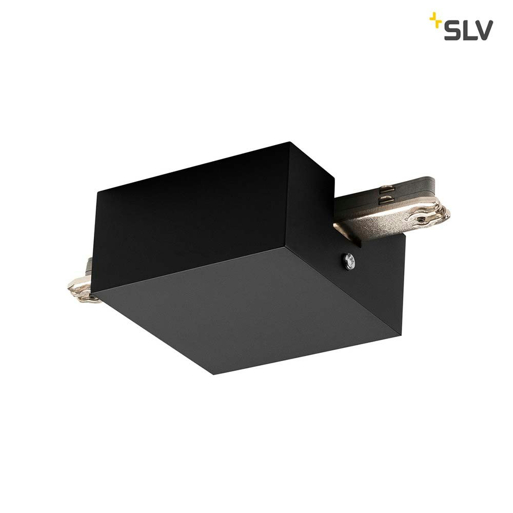 SLV Mitteleinspeiser Pro für D-Track-Stromschiene 2Phasen Schwarz mit Gehäuse 