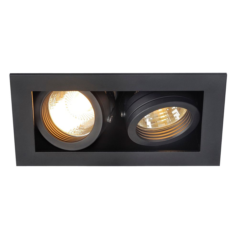 S.Luce SLV Kadux 2 GU10 Downlight eckig Schwarz max. 2x50W