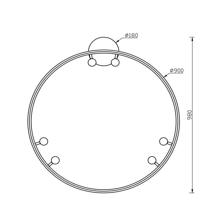 LED-Hängeleuchte Neonu Ring mit 6 Spots Ø 100cm Weiß thumbnail 4