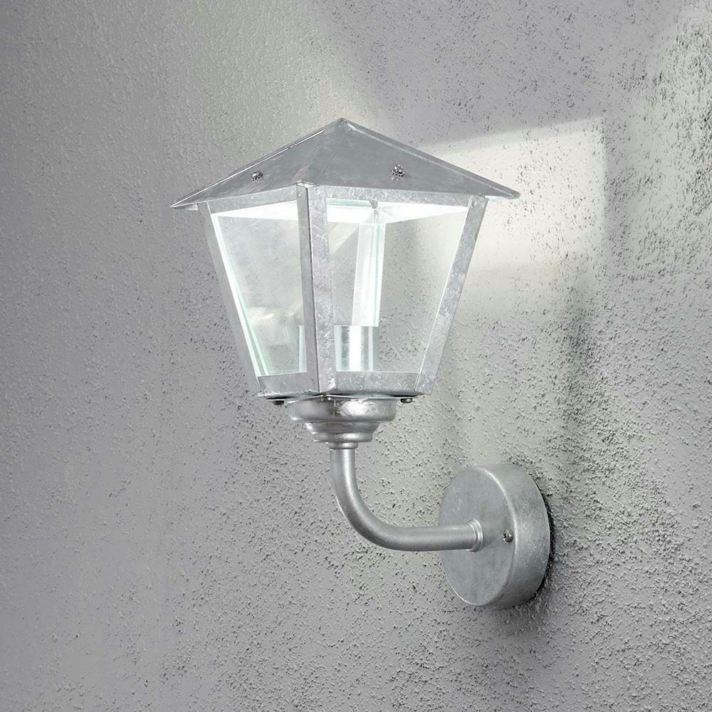 Benu LED Außen-Wandlampe 3000K galvanisierter Stahl, klares Glas zoom thumbnail 2