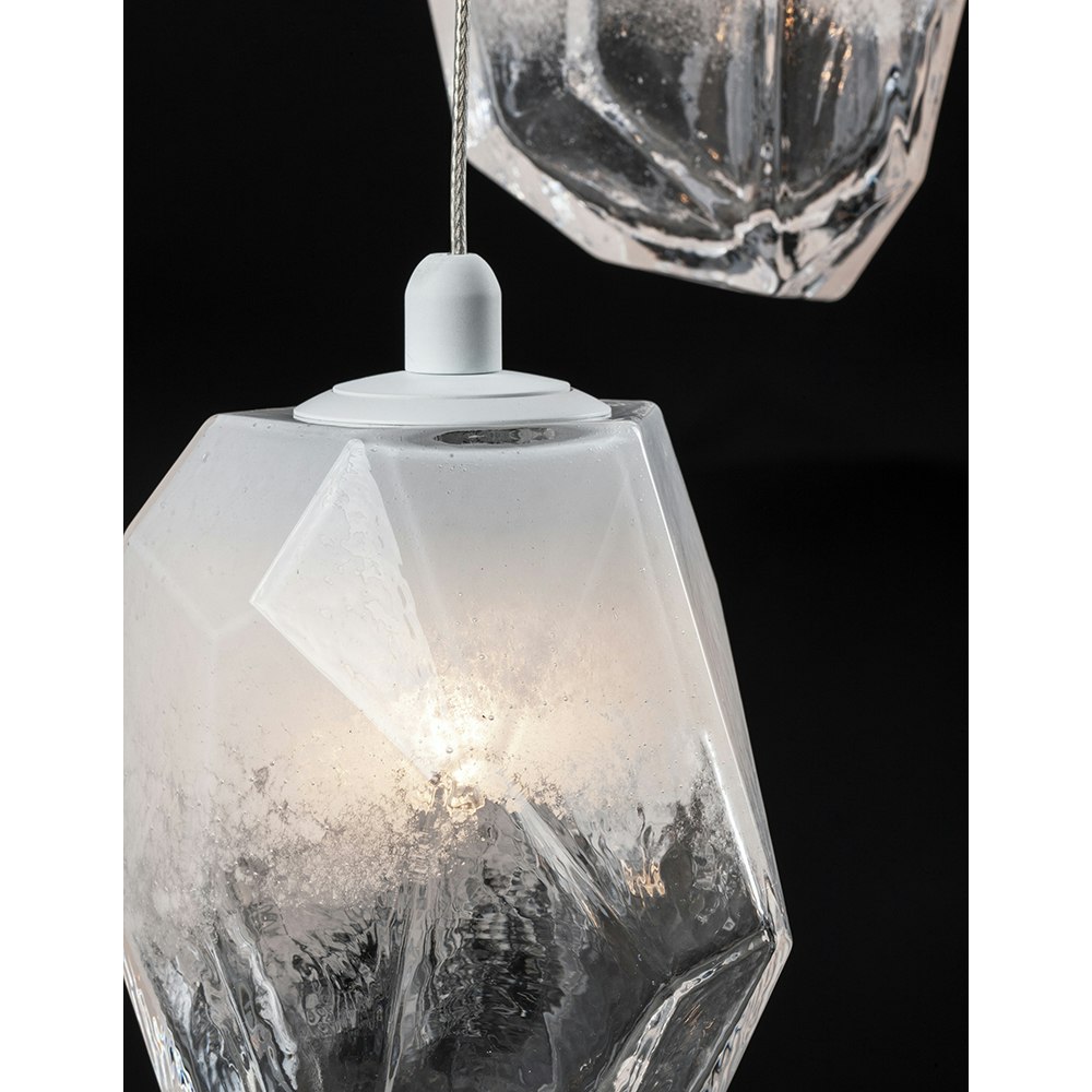 Nova Luce Ice Lampe à suspendre à 3 flammes blanche, transparente thumbnail 4