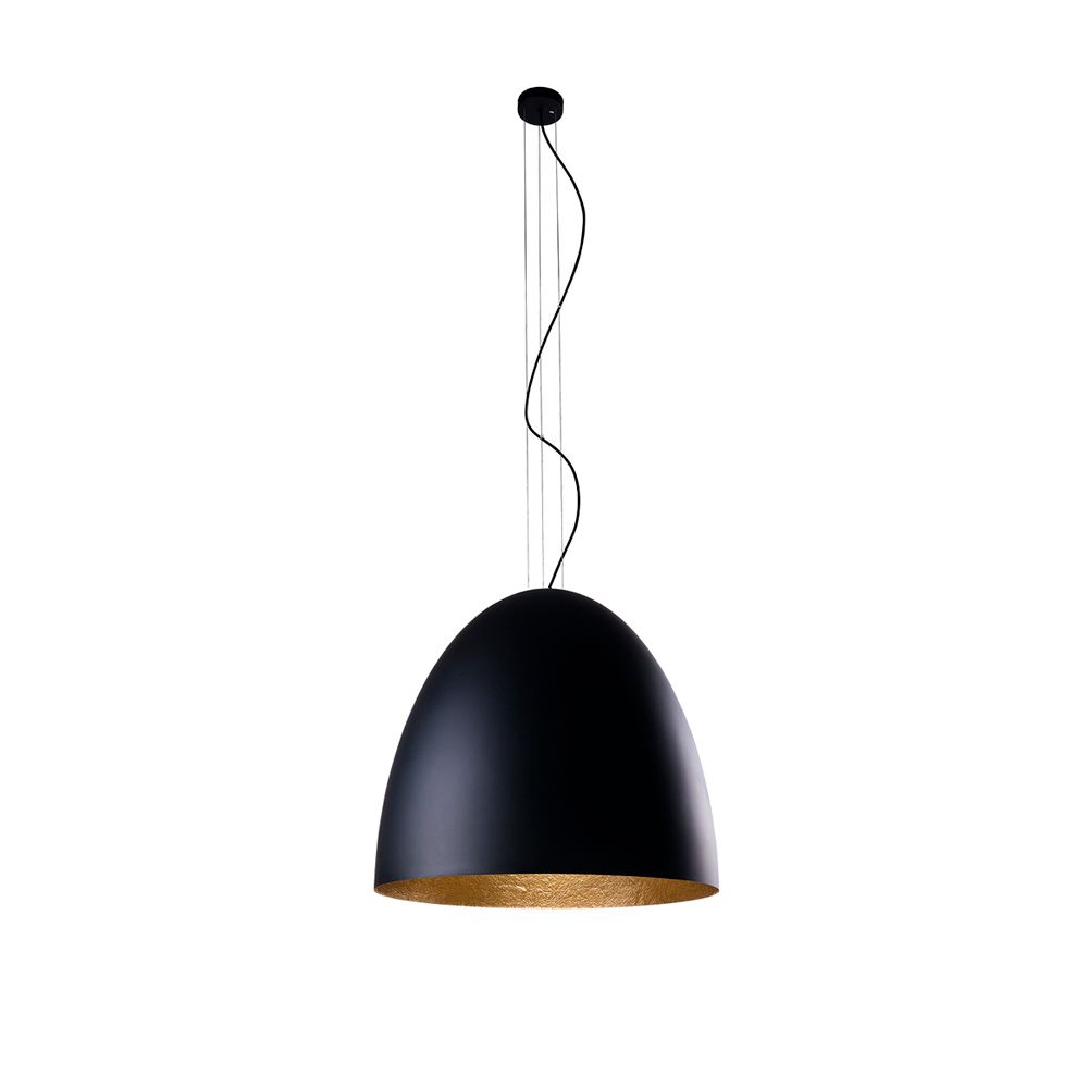 S.Luce Hängeleuchte Egg L Ø 55cm Schwarz, Goldfarben