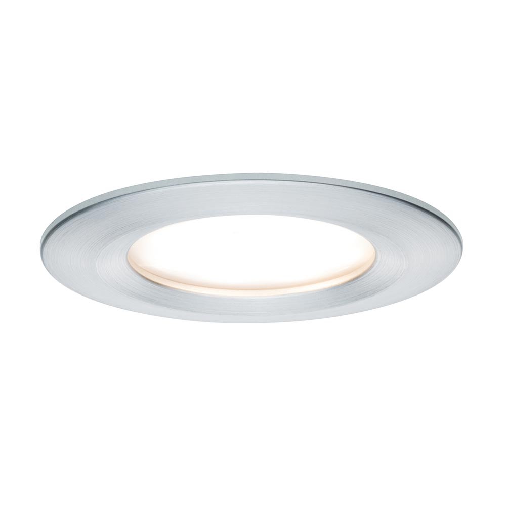 S.Luce 3er LED Einbauleuchten-Set Coin Slim IP44 rund 6,8W Alu Dimmbar