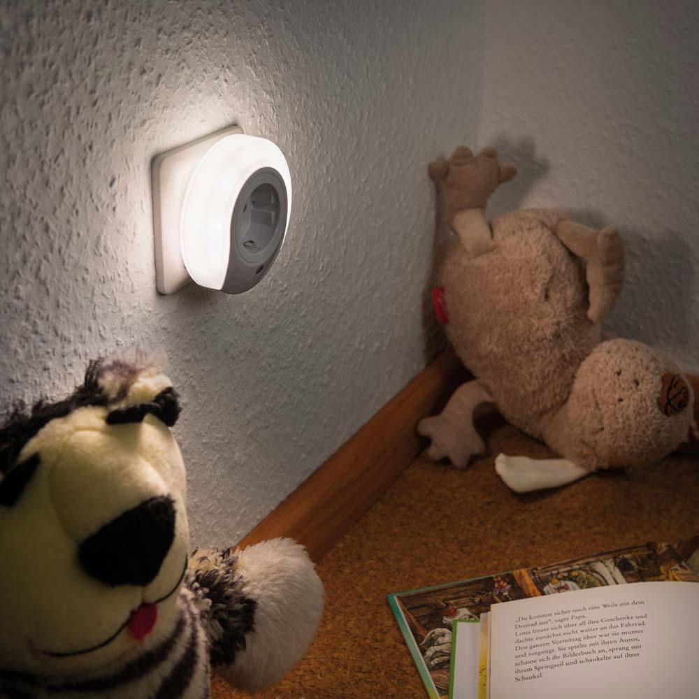 S.Luce LED Steckerlicht Bilby rund mit Sensor 3000K Weiß