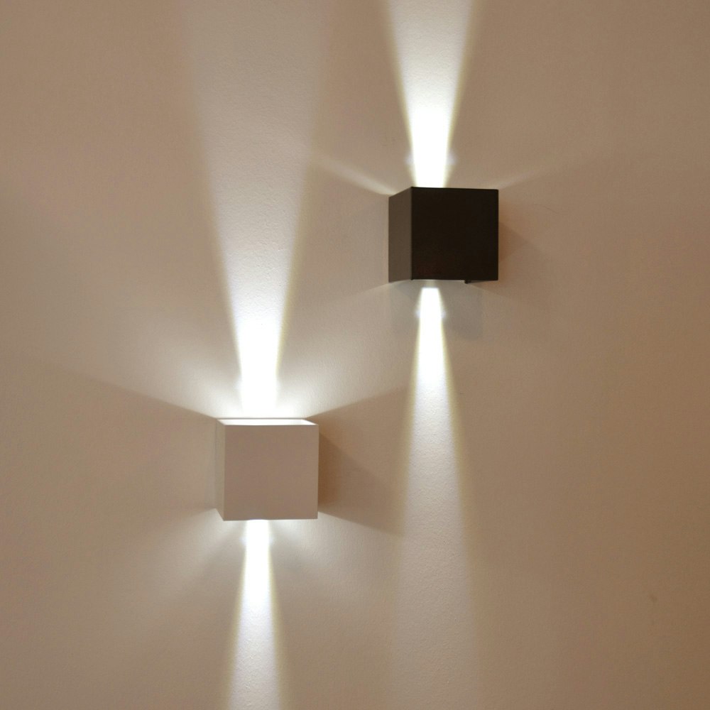 Set di 4 lampade da parete a LED in acciaio inox di design faretti da  esterno