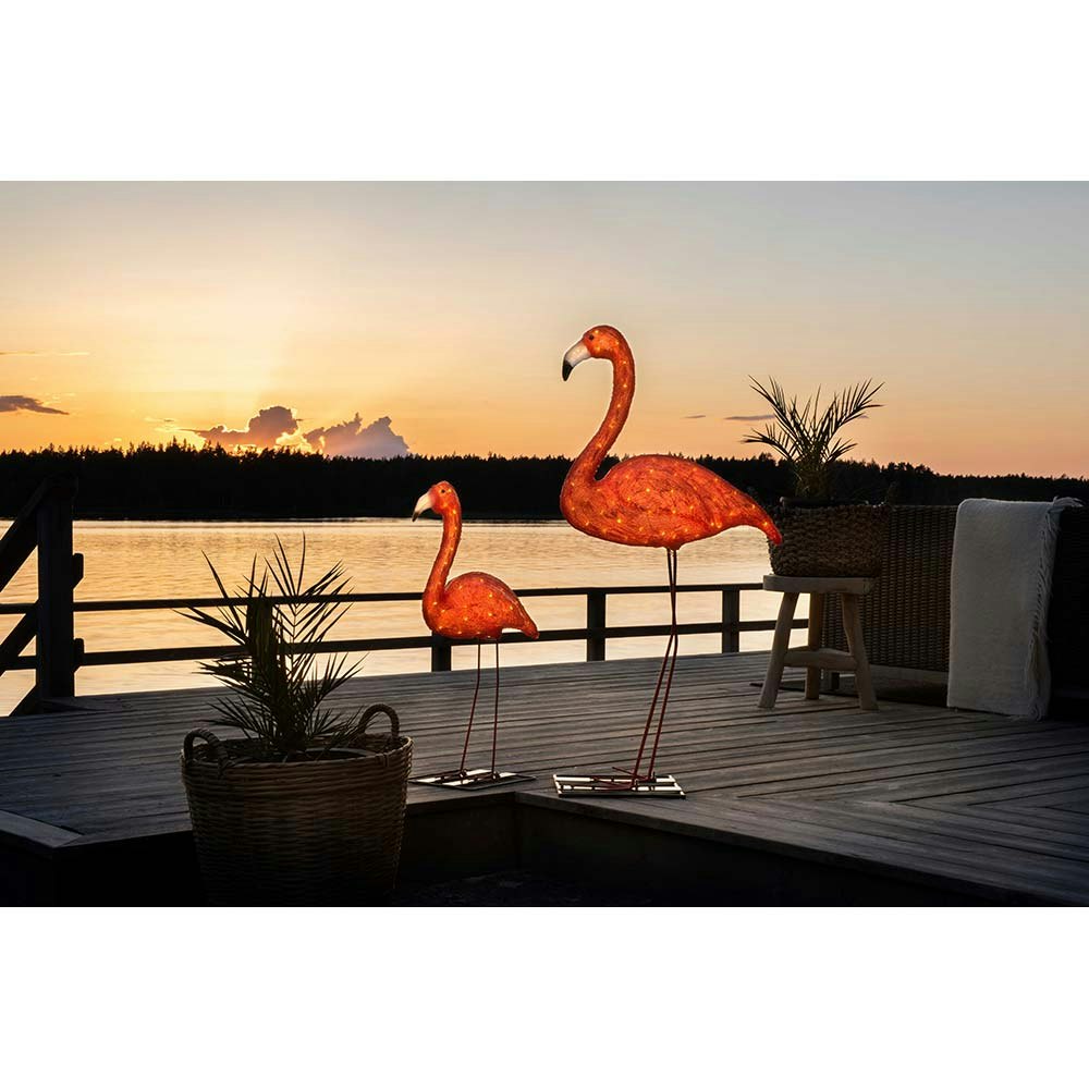 LED Acryl Flamingo klein 48 bernsteinfarbene Dioden IP44 zoom thumbnail 3