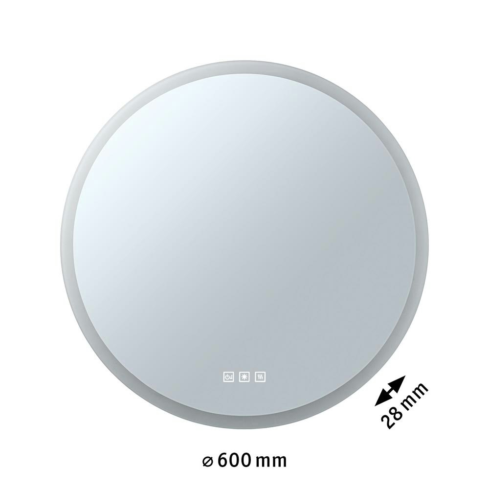 Specchio illuminato a LED 2712-2.0 con riscaldamento dello specchio e  regolazione della luce calda/fredda - Ø rotondo 80 cm