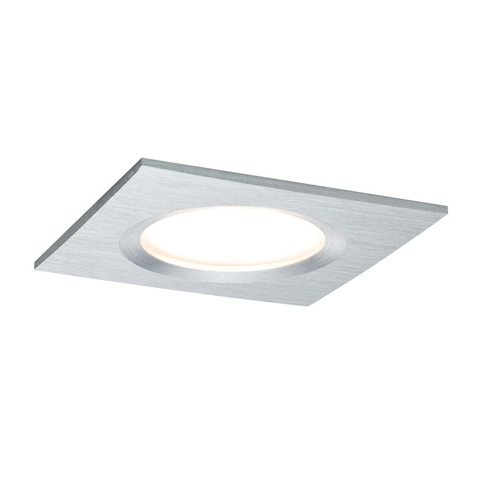 S.Luce 3er LED Einbauleuchten-Set Coin Slim IP44 eckig 6,8W Alu Dimmbar