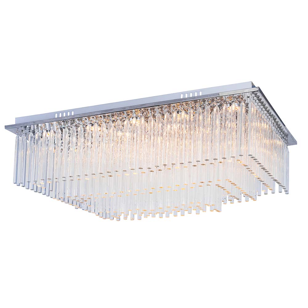 S.Luce LED Deckenlampe Gemma Short 19-flg. 4560lm Chrom, Transparent