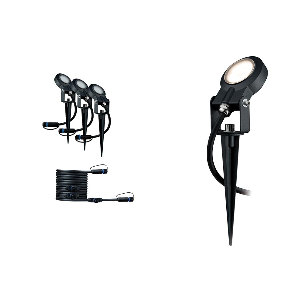 S.Luce LED Plug & Shine Gartenstrahler Sting Erweiterungsset Anthrazit IP67