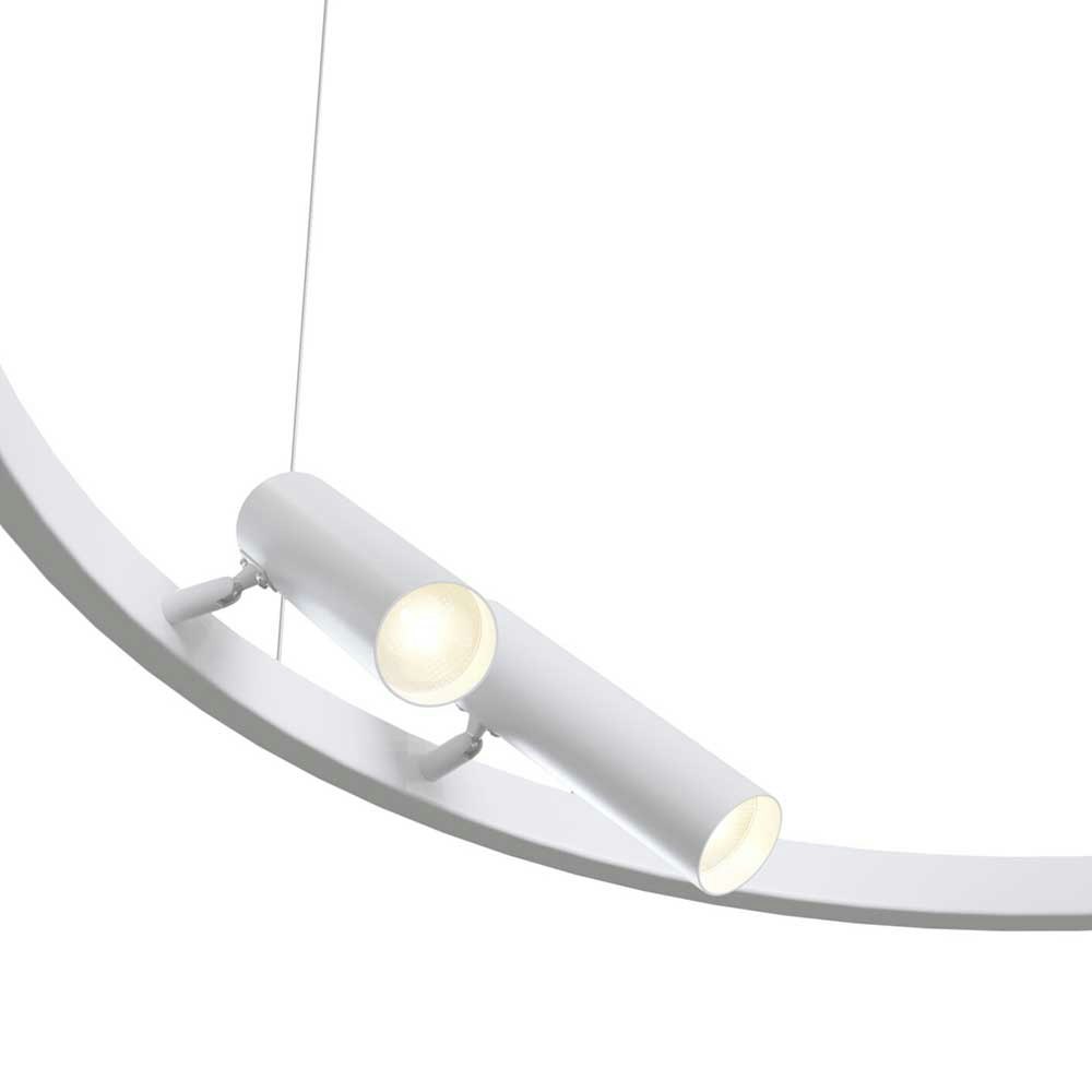 LED-Hängeleuchte Neonu Ring mit 6 Spots Ø 100cm Weiß zoom thumbnail 3