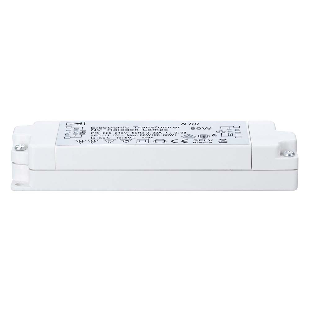 S.Luce TIP VDE Elektroniktrafo 20-80W 12V 80VA Weiß