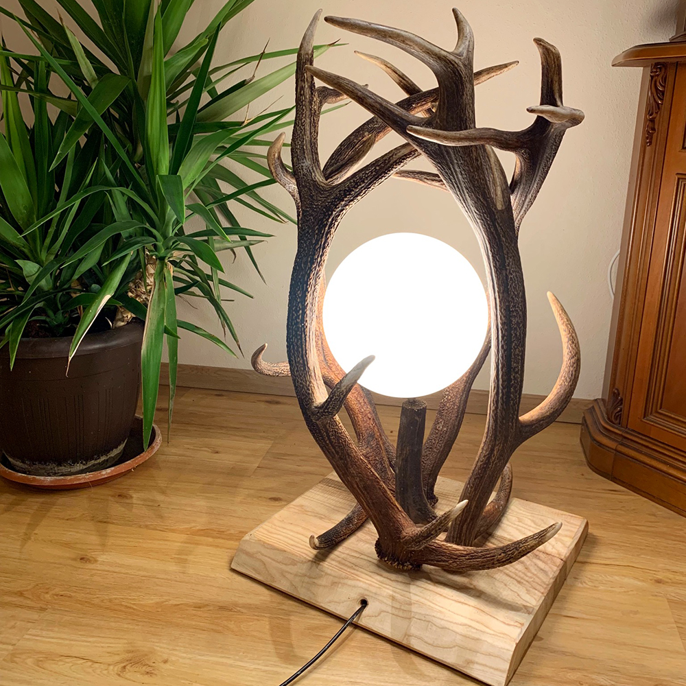 S.Luce Chalet Geweih Stehlampe Rothirsch 70cm