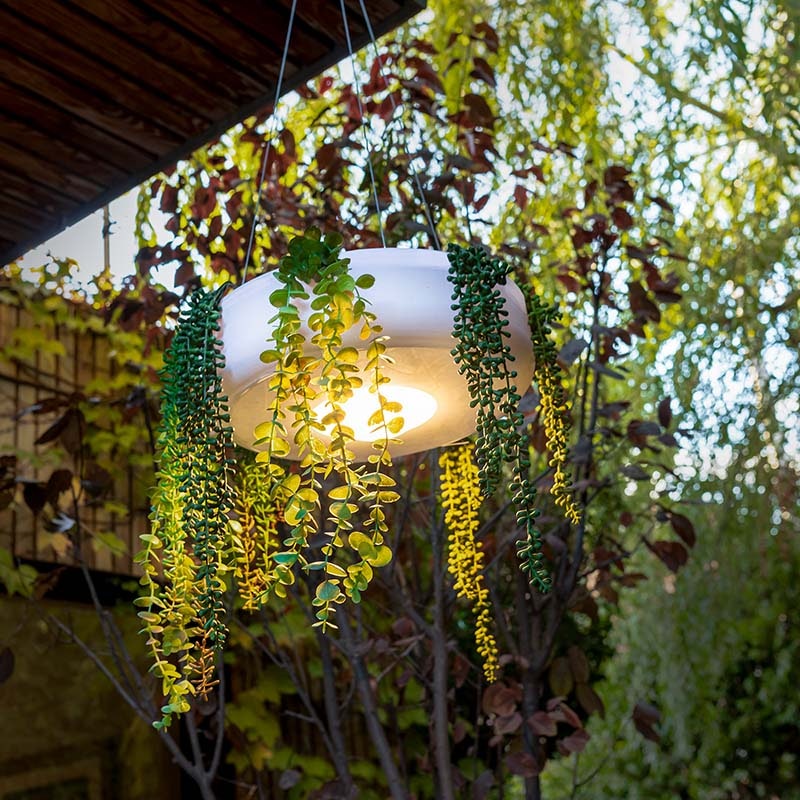 Elba LED Blumentopf Außen-Hängeleuchte mit Akku zoom thumbnail 2